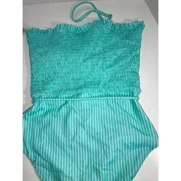 Chelsea28 Smocked One Piece Swimsuit Color Teal Size S - Picture 10 of 12